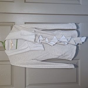 Francesca's Free asymmetrical zip up moto sweatshirt moto jacket size small